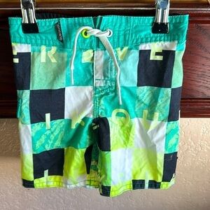 Quicksilver Baby Boy 18M Yellow & Green Board Shorts Surfer Skater Swim Trunks